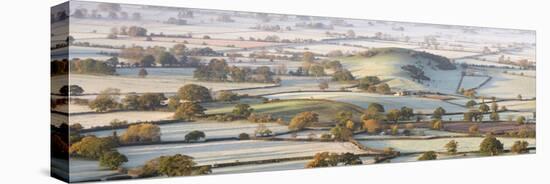 The Somerset Levels Covered in Morning Frost, Westbury-Sub-Mendip, Somerset-Adam Burton-Premier Image Canvas