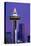The Space Needle decorated with Christmas lights, Seattle, Washington-William Sutton-Premier Image Canvas