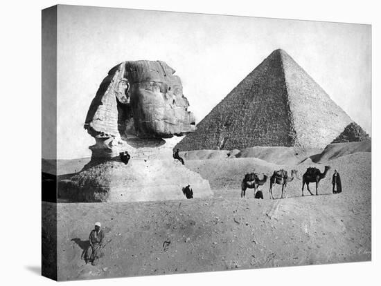 The Sphinx and Pyramid at Giza, Egypt, C1882-null-Premier Image Canvas