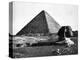 The Sphinx and the Pyramid of Cheops Standing in the Desert-null-Premier Image Canvas