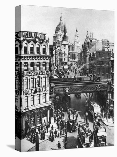 The Spire of St Martin, Ludgate Silhouetted Against the Bulk of St Paul's, London, 1926-1927-Frith-Premier Image Canvas