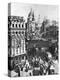 The Spire of St Martin, Ludgate Silhouetted Against the Bulk of St Paul's, London, 1926-1927-Frith-Premier Image Canvas