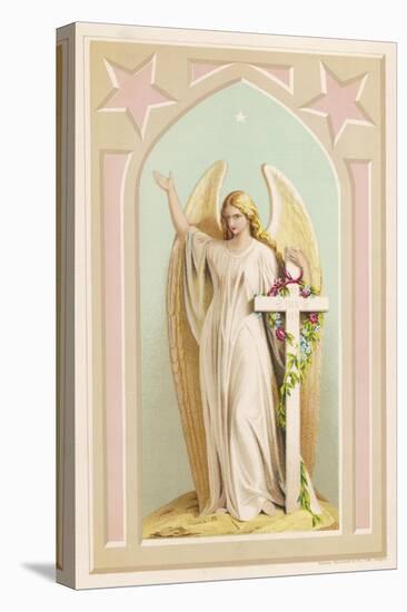 "The Spirit of Faith", an Angel Stands by a Cross and Indicates the General Direction of Heaven-null-Premier Image Canvas