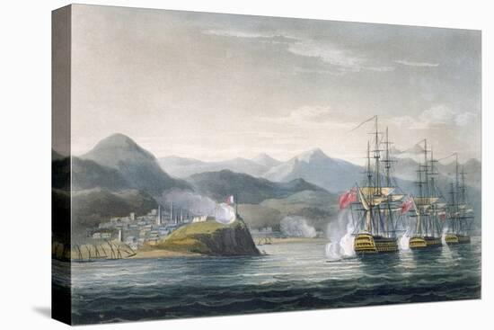 The Squadron under the Command of Sir J. Brisbane Attacking Fort Maurigio, on 12th April, 1814-Thomas Whitcombe-Premier Image Canvas