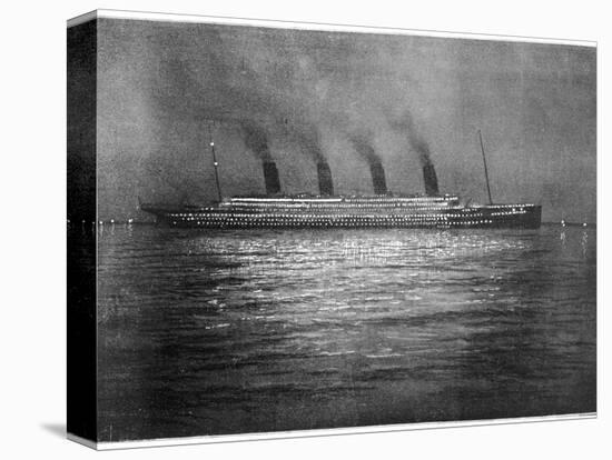 The Ss Titanic Seen at Night Whilst Visiting Cherbourg on the Evening of 10th April 1912-null-Premier Image Canvas