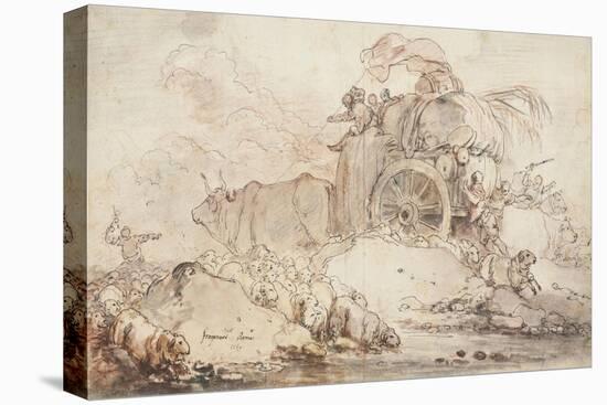 The Stalled Cart, 1759-Jean-Honore Fragonard-Premier Image Canvas