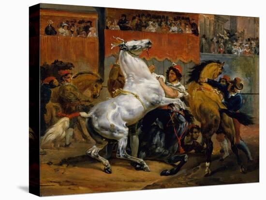 The Start of the Race of the Riderless Horses, 1820-Emile Jean Horace Vernet-Premier Image Canvas