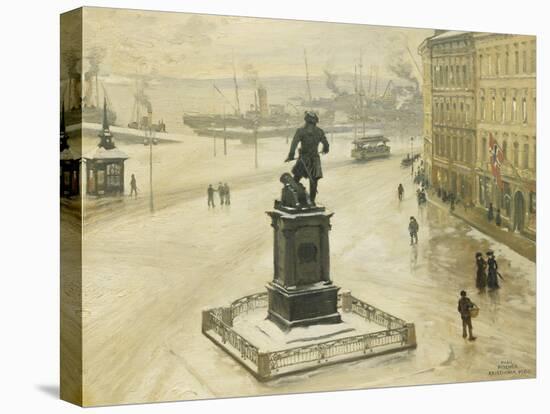 The Statue of Tordenskiold Facing Piperviken, Oslo Harbour, 1906-Paul Fischer-Premier Image Canvas