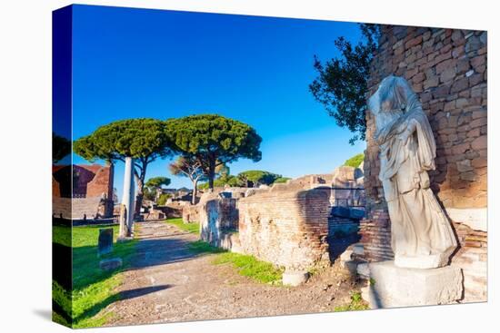 The statue of Victory on the rear of the Temple of Rome and Augustus-Nico Tondini-Premier Image Canvas