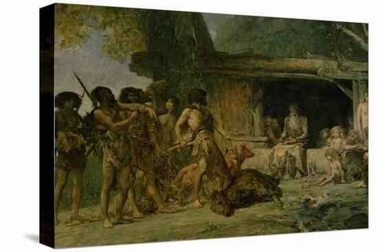 The Stone Age, Returning from a Bear Hunting, 1882-Fernand Cormon-Premier Image Canvas