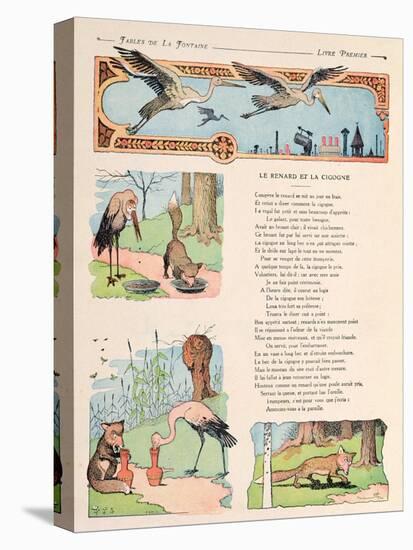 The Stork and the Fox, from the 'Fables' by Jean de la Fontaine-Benjamin Rabier-Premier Image Canvas