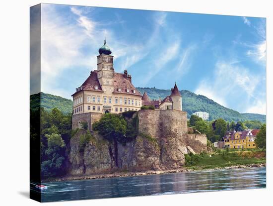 The Stunning Schonbuhel Castle Sits Above the Danube River Along the Wachau Valley of Austria-Miva Stock-Premier Image Canvas