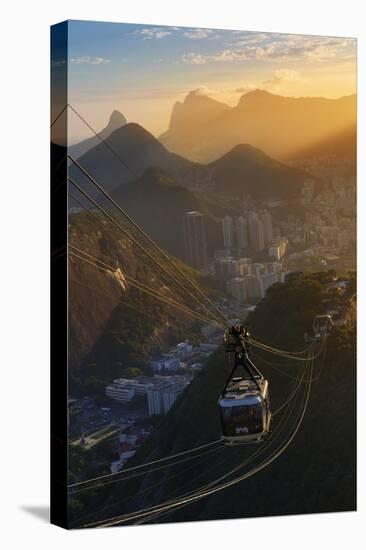 The Sugarloaf Mountain Cable Car at Sunset, Rio De Janeiro.-Jon Hicks-Premier Image Canvas