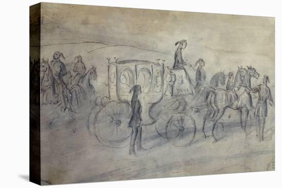 The Sultan's Carriage, 19Th Century (Drawing)-Constantin Guys-Premier Image Canvas