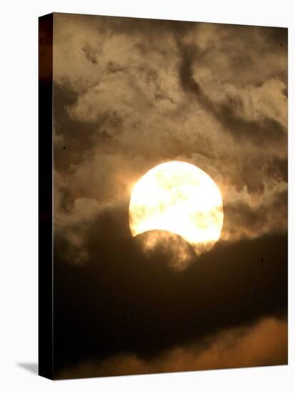 The Sun is Seen During the Solar Eclipse, in Madras, India-null-Premier Image Canvas