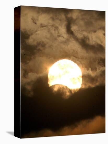 The Sun is Seen During the Solar Eclipse, in Madras, India-null-Premier Image Canvas