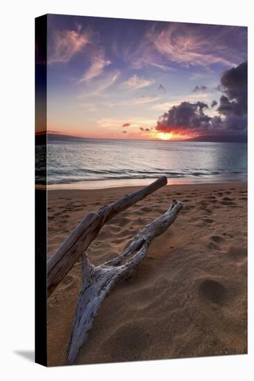 The Sun Setting over the Ocean on North Kaanapali Beach in Maui, Hawaii-Clint Losee-Premier Image Canvas