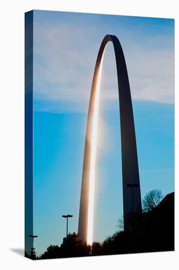 The sunset reflects on the majestic Gateway Arch, the Jefferson National Expansion Memorial, the...-null-Premier Image Canvas