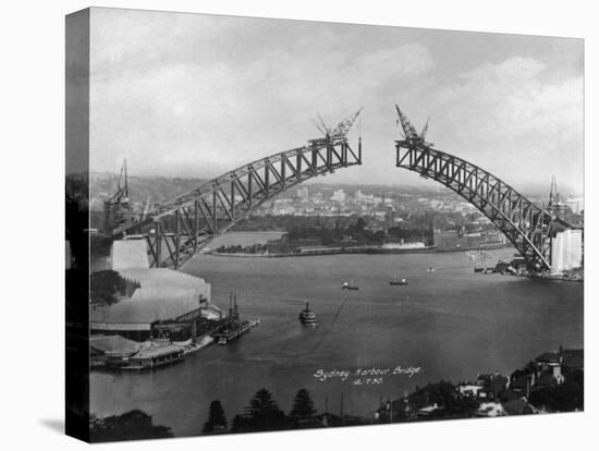 The Sydney Harbour Bridge During Construction in Sydney, New South Wales, Australia-null-Premier Image Canvas