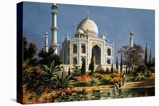 The Taj Mahal in Agra (India) Marble Mausoleum Built in 1632 - 1644-null-Stretched Canvas