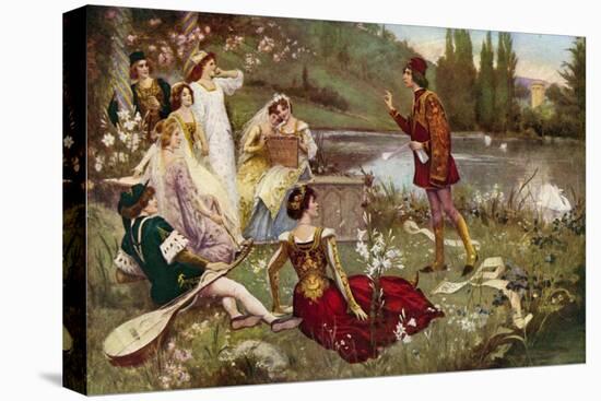 The Telling of One of the Decameron Stories-Italian School-Premier Image Canvas