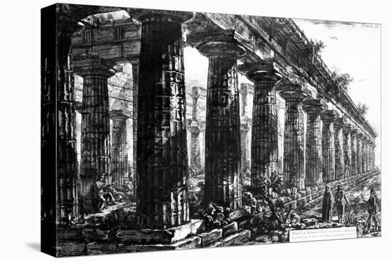 The Temple of Neptune at Paestum, Etched by Francesco Piranesi, 1778-Giovanni Battista Piranesi-Premier Image Canvas