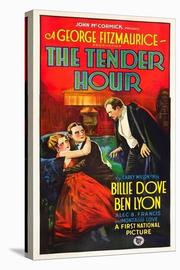 THE TENDER HOUR, l-r: Billie Dove, Ben Lyon, Montagu Love on poster art, 1927.-null-Stretched Canvas