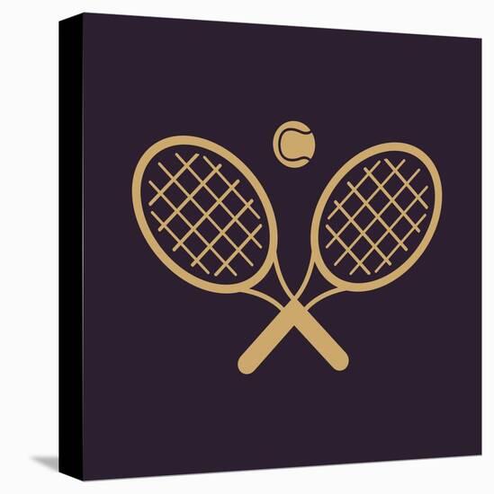 The Tennis Icon. Game Symbol. Flat-Vladislav Markin-Stretched Canvas