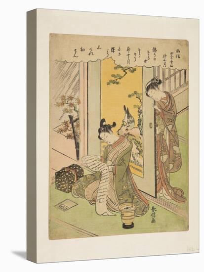 The Tenth Month (Kannazuki) (Colour Woodblock Print)-Suzuki Harunobu-Premier Image Canvas