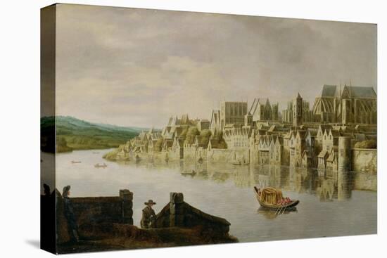 The Thames at Westminster Stairs, C.1630 (Oil on Panel)-Claude de Jongh-Premier Image Canvas