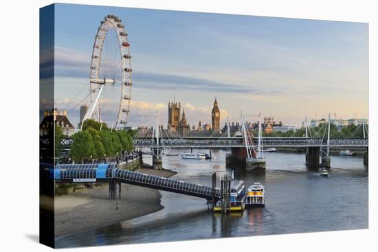 The Thames, Hungerford Bridge, Westminster Palace, London Eye, Big Ben-Rainer Mirau-Premier Image Canvas