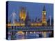 The Thames, Westminster Palace, Hungerford Bridge, Big Ben, in the Evening-Rainer Mirau-Premier Image Canvas