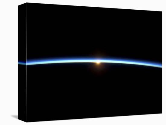 The Thin Line of Earth's Atmosphere and the Setting Sun-null-Premier Image Canvas