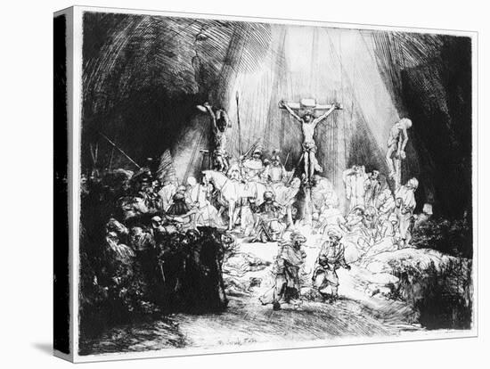 The Three Crosses, 1653 (Drypoint)-Rembrandt van Rijn-Premier Image Canvas
