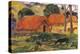 The Three Huts, Tahiti, 1891-92-Paul Gauguin-Premier Image Canvas