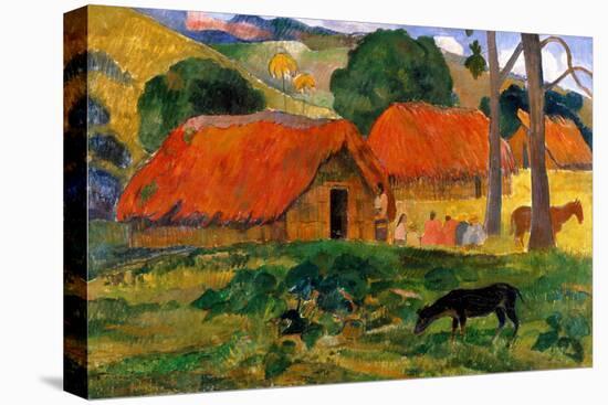 The Three Huts, Tahiti by Gauguin-Paul Gauguin-Premier Image Canvas