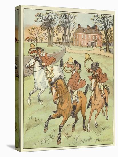 The Three Jovial Huntsmen (Colour Litho)-Randolph Caldecott-Premier Image Canvas