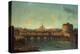 The Tiber, Rome, looking towards the Castel SantAngelo, with Saint Peters Basilica beyond-Antonio Joli-Premier Image Canvas