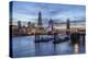 The Tower Bridge in London Seen from the East at Dusk. in the Background-David Bank-Premier Image Canvas