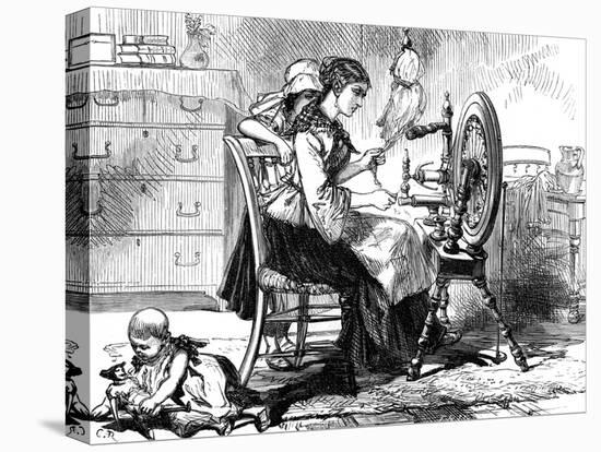 The Treadle Spinning Wheel, C1880-C R-Premier Image Canvas