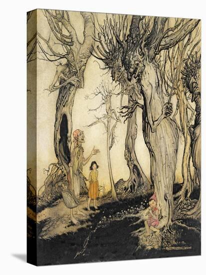 The Trees and the Axe, from 'Aesop's Fables', C.1912 (Pen & Ink with W/C on Paper)-Arthur Rackham-Premier Image Canvas