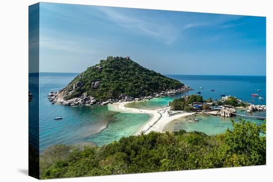 The triple islands of Koh Nang Yuan are connected by shared sandbar, Koh Tao, Thailand-Logan Brown-Premier Image Canvas