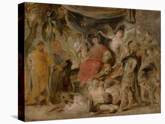The Triumph of Rome: the Youthful Emperor Constantine Honouring Rome, C.1622-23 (Oil on Panel)-Peter Paul Rubens-Premier Image Canvas