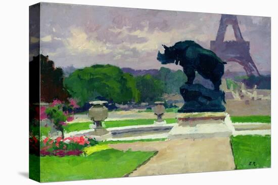 The Trocadero Gardens and the Rhinoceros by Jacquemart-Jules Ernest Renoux-Premier Image Canvas