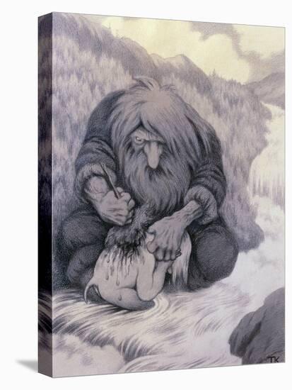 The Troll Washing His Kid, 1905-Theodor Severin Kittelsen-Premier Image Canvas