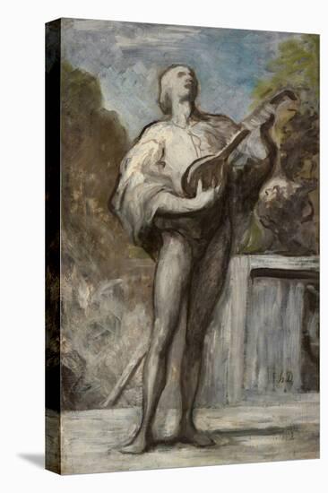 The Troubadour, 1868-1873 (Oil on Fabric)-Honore Daumier-Premier Image Canvas