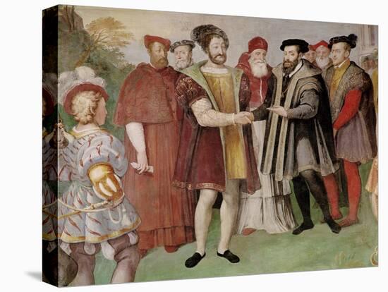 The Truce of Nice Between Francis I (1494-1547) and Charles V (1500-58)-Taddeo Zuccaro-Premier Image Canvas