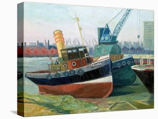 The Tug 'Agama' at Greenwich, C.1970 (Oil on Canvas)-Anna Lea Merritt-Premier Image Canvas