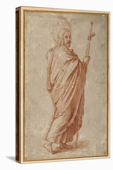 The Twelve Apostles: St. James the Greater, 1518-20 (Chalk on Paper)-Giulio Romano-Premier Image Canvas