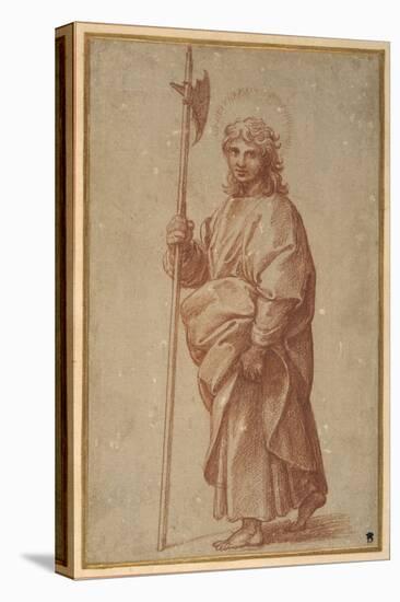 The Twelve Apostles: St. Thaddeus, 1518-20 (Chalk on Paper)-Giulio Romano-Premier Image Canvas